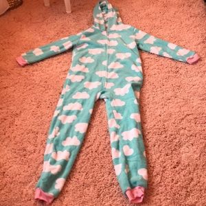 Onesie- worn once- super soft- in hood conditions